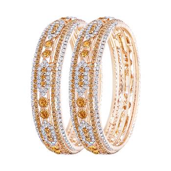 Splendid Gold Plated Lct Stone Bangle Set For Women 1