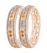 Splendid Gold Plated Lct Stone Bangle Set For Women