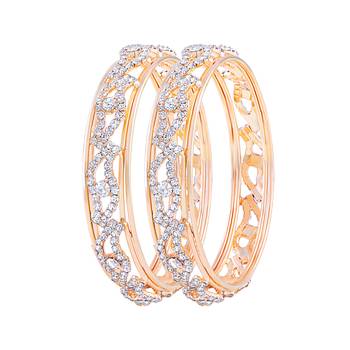 Bewitching Gold Plated Fancy Stone Bangle Set For Women 1