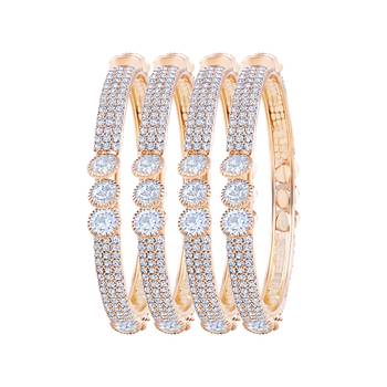Enchanting Gold Plated Fancy Stone Set Of 4 Bangles For Women 1