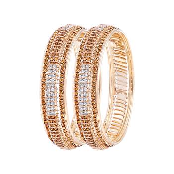 Ravishing Gold Plated Lct Stone Bangle Set For Women 1