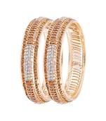 Ravishing Gold Plated Lct Stone Bangle Set For Women
