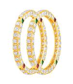 Beguiling Gold Plated Fancy Stone Bangle Set For Women
