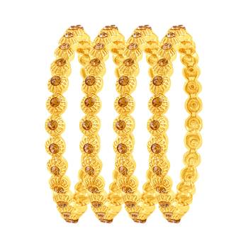 Fancy Gold Plated Austrian Stone Set Of 4 Bangles For Women 1