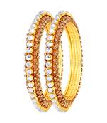 Exquitely Gold Plated Lct Stone Bangle Set For Women