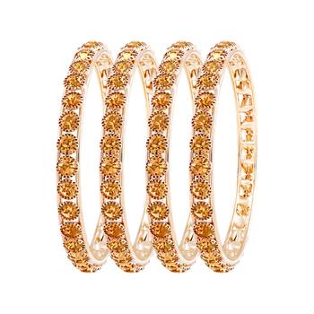 Fabulous Gold Plated Lct Stone Set Of 4 Bangles For Women 1