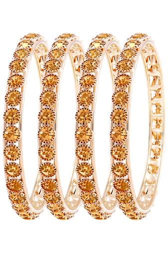 Fabulous Gold Plated Lct Stone Set Of 4 Bangles For Women