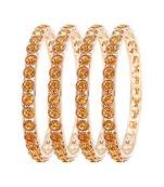 Fabulous Gold Plated Lct Stone Set Of 4 Bangles For Women