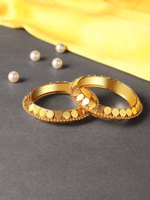 Youthful Laxmi Coin Gold Plated Bangle Set For Women 1