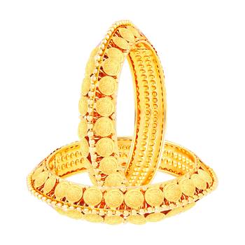 Youthful Laxmi Coin Gold Plated Bangle Set For Women 2