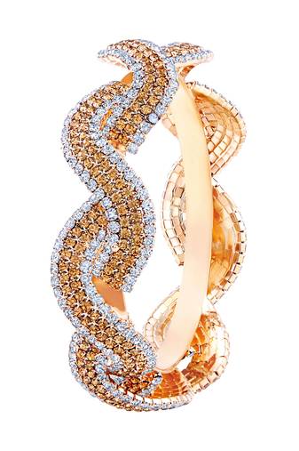 Classic Gold Plated Lct Stone Kada For Women