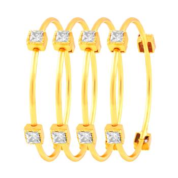 Appealing Gold Plated Fancy Stone Set Of 4 Bangles For Women 1