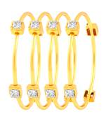 Appealing Gold Plated Fancy Stone Set Of 4 Bangles For Women