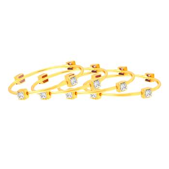 Appealing Gold Plated Fancy Stone Set Of 4 Bangles For Women 2