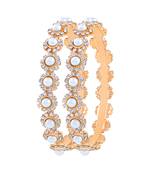 Attractive Party Wear Gold Plated Austrian Stone Bangle Set For Women