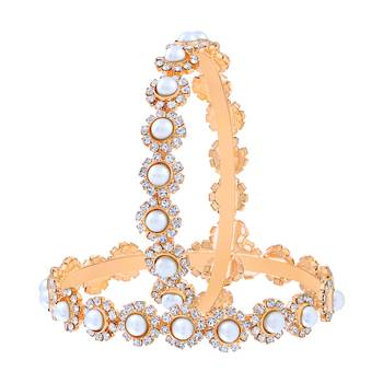 Attractive Party Wear Gold Plated Austrian Stone Bangle Set For Women 2