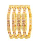 Exotic Gold Plated Lct Stone Set Of 4 Bangles For Women