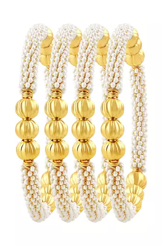 Incredible Gold Plated Set Of 4 Bangles For Women