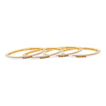 Graceful Gold Plated Lct Stone Set Of 4 Bangles For Women 2