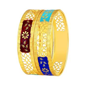 Ravishing Flower Work Gold Plated Bangle For Women 1