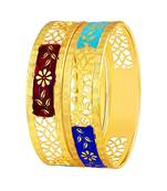 Ravishing Flower Work Gold Plated Bangle For Women