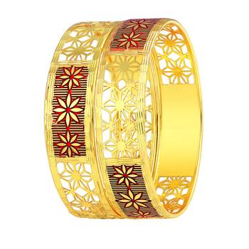 Fine Flower Work Gold Plated Bangle For Women 1