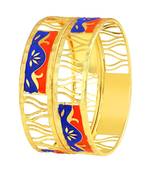 Glistening Wave Shape Gold Plated Bangle For Women