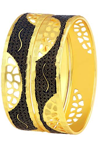 Gold Plated Meena Work Bangles for Women