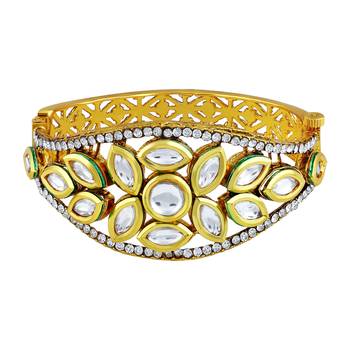 Magnificent Gold Plated Kundan Kada For Women 1