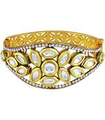 Magnificent Gold Plated Kundan Kada For Women