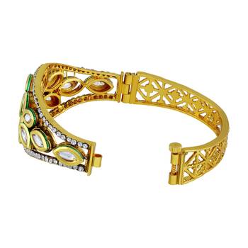 Magnificent Gold Plated Kundan Kada For Women 2