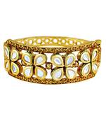 Luxurious Gold Plated Kundan Kada For Women