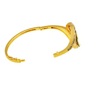 Classic Round Shape With Antique Work Gold Plated Ad Openable Kada For Women 3