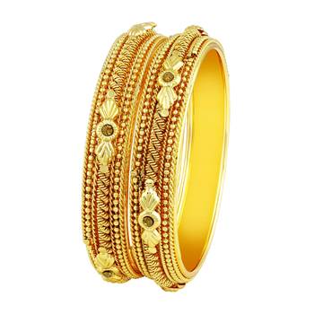 Marvellous Traditional Gold Plated Lct Stone Bangles For Women 1