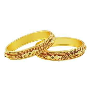 Marvellous Traditional Gold Plated Lct Stone Bangles For Women 2