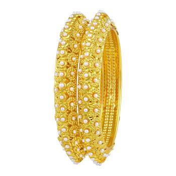 Glimmery Traditional Gold Plated Bangles For Women 1