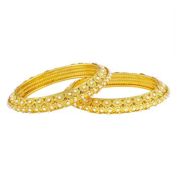 Glimmery Traditional Gold Plated Bangles For Women 2