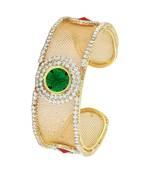 Delightful Fancy Gold Plated White Stone Kada For Women