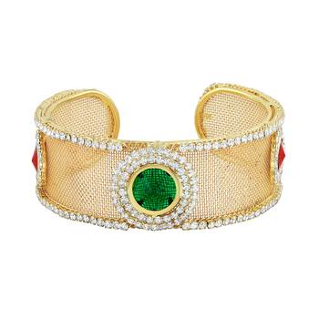 Delightful Fancy Gold Plated White Stone Kada For Women 2