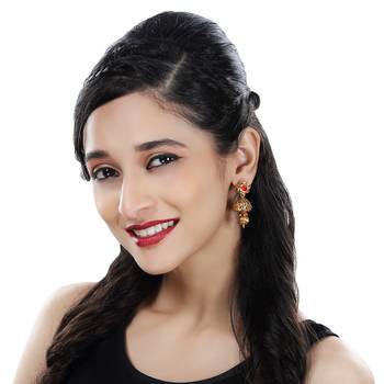 Modern Flower Shape Drop Jhumki Gold Plated Earring For Women 2