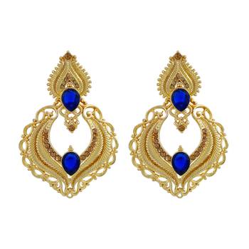 Traditionally Pear Shape Gold Plated Drop Earring For Women 1