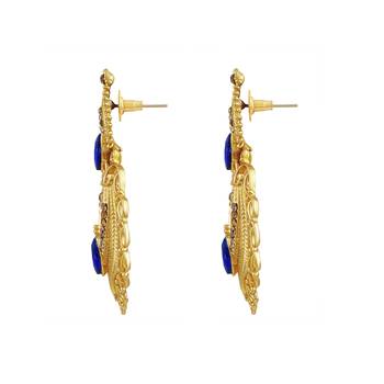 Traditionally Pear Shape Gold Plated Drop Earring For Women 2