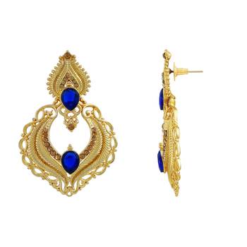 Traditionally Pear Shape Gold Plated Drop Earring For Women 3