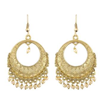 Gleaming Dangle & Drop Gold Plated Combo Of 4 Earring For Women 2