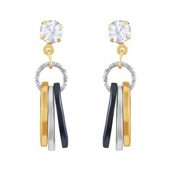 Modern White Stone Gold Plated Dangle Earring For Women 1