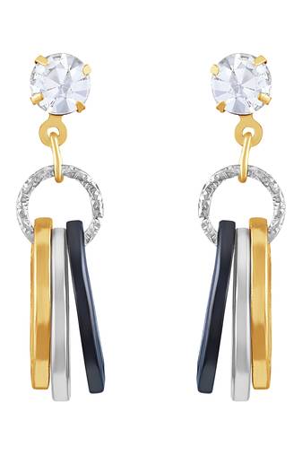 Modern White Stone Gold Plated Dangle Earring For Women
