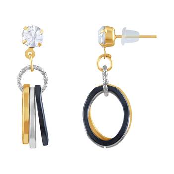 Modern White Stone Gold Plated Dangle Earring For Women 3