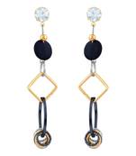 Fancy White Stone Gold Plated Dangle Earring For Women