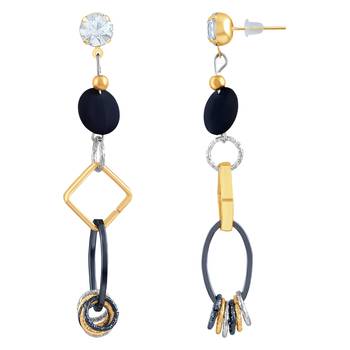 Fancy White Stone Gold Plated Dangle Earring For Women 3
