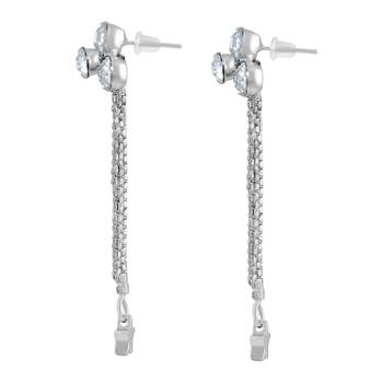 Classy White Stone Rhodium Plated Dangle Earring For Women 2